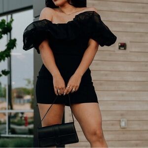 Elegant Black Off-Shoulder Dress